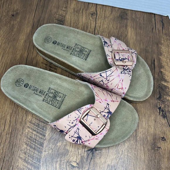 Esmara women's Graphic Printed Slide Sandals,Beige size 37/6 - Picture 2 of 4